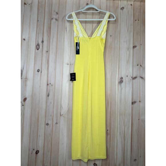 NWT Lulus Ray of Charm Yellow Mesh Lace Sleeveless Midi Dress Romantic Size XS - Picture 5 of 8
